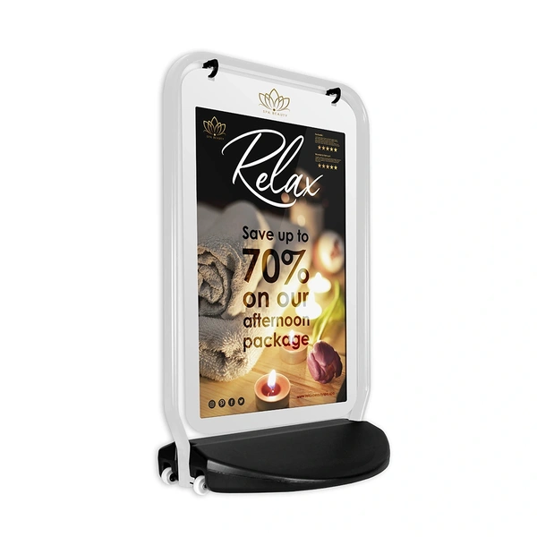  Swinger 4000 White Frame With Poster Pocket Showing Spa Artwork