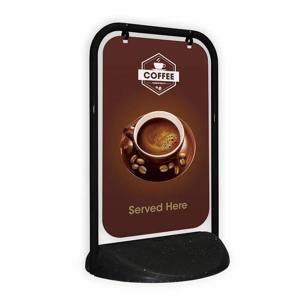  Swinger 2 Black Frame With Aluminium Panel And Coffee Artwork